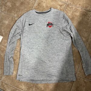 Nike Gray Dri-FIT Long Sleeve Shirt